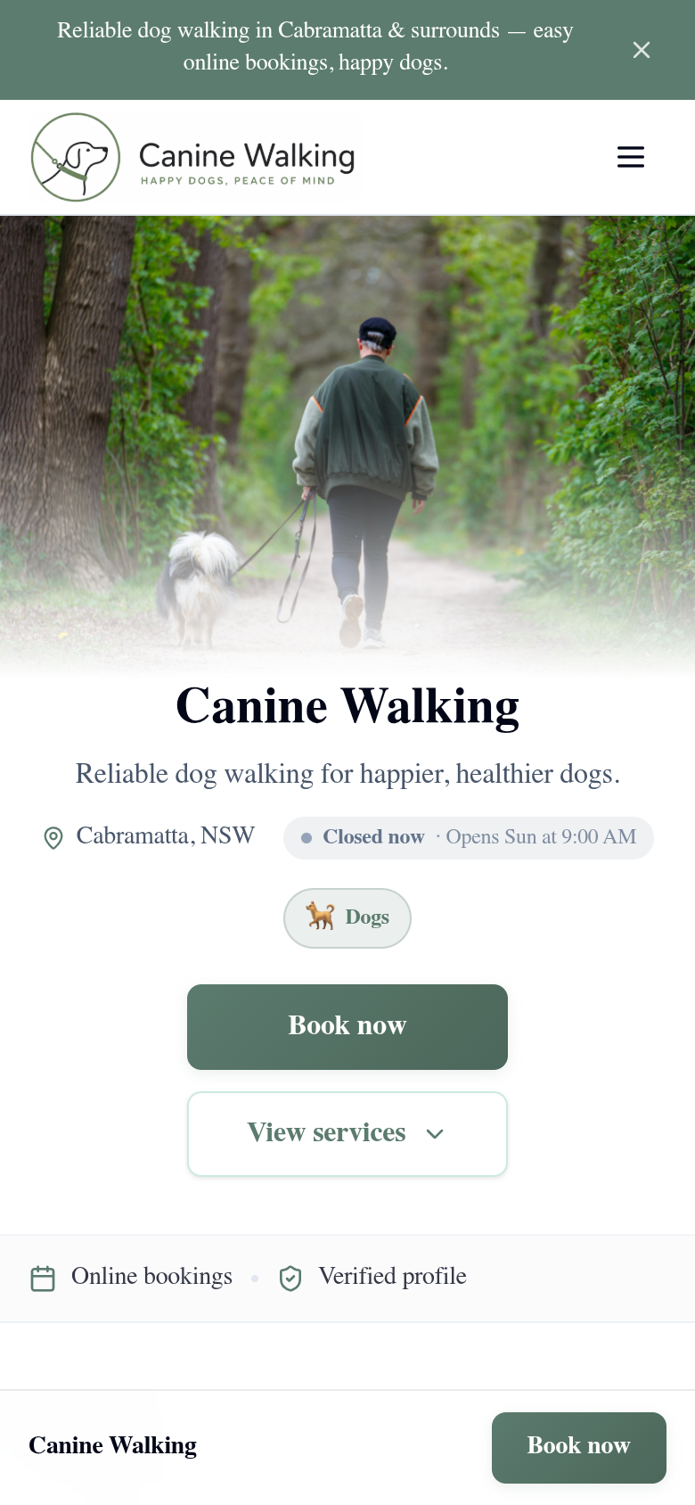 Canine Walking — mobile view